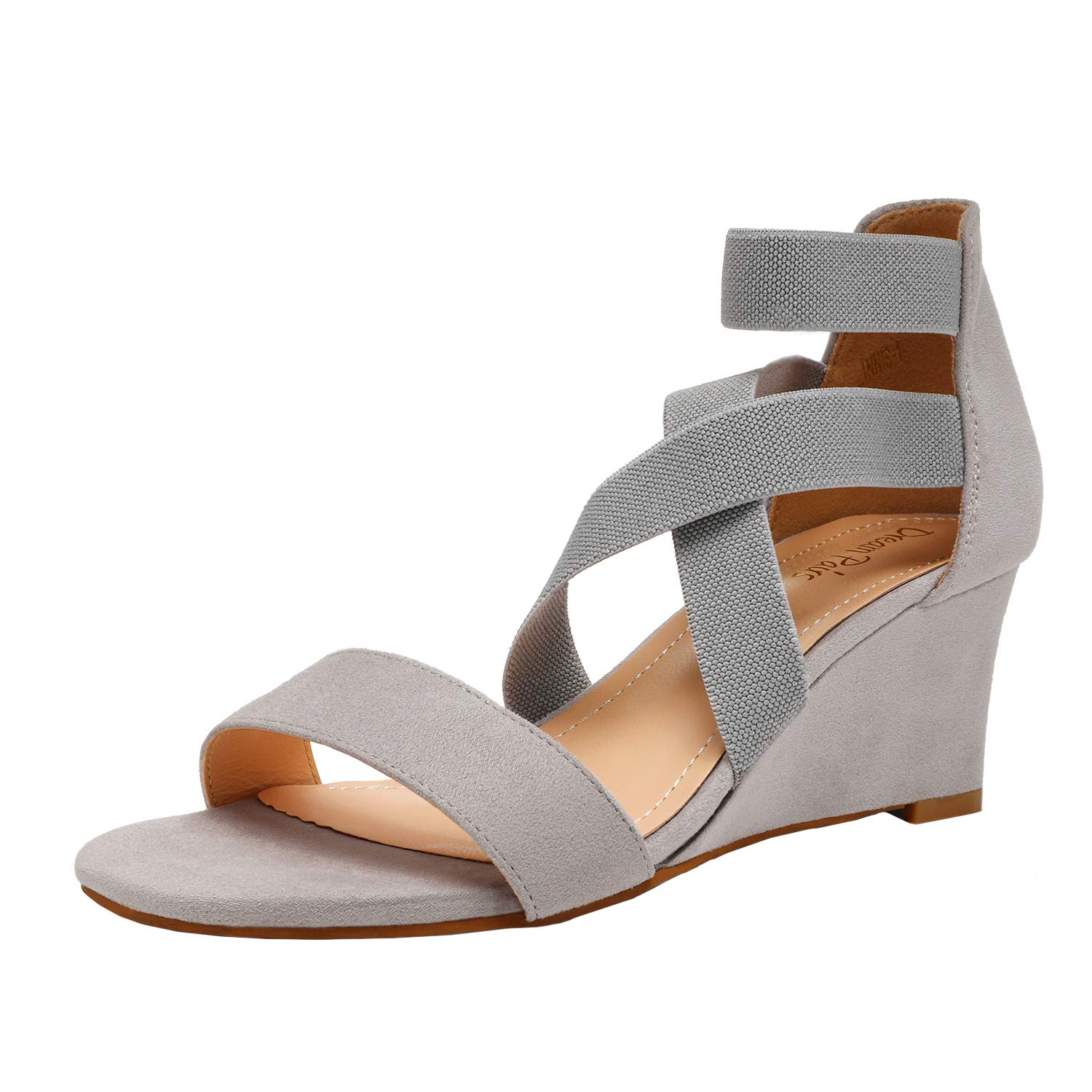 DREAM PAIRS Women's Black Open Toe Strappy Dress Wedge Sandals Size 9.5 B(M) US Innis-2