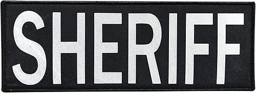 Parche de tela de bordado grande de 10 x 3 pulgadas, color blanco y negro, para policía policial, chaleco táctico, chaqueta, uniforme, placa