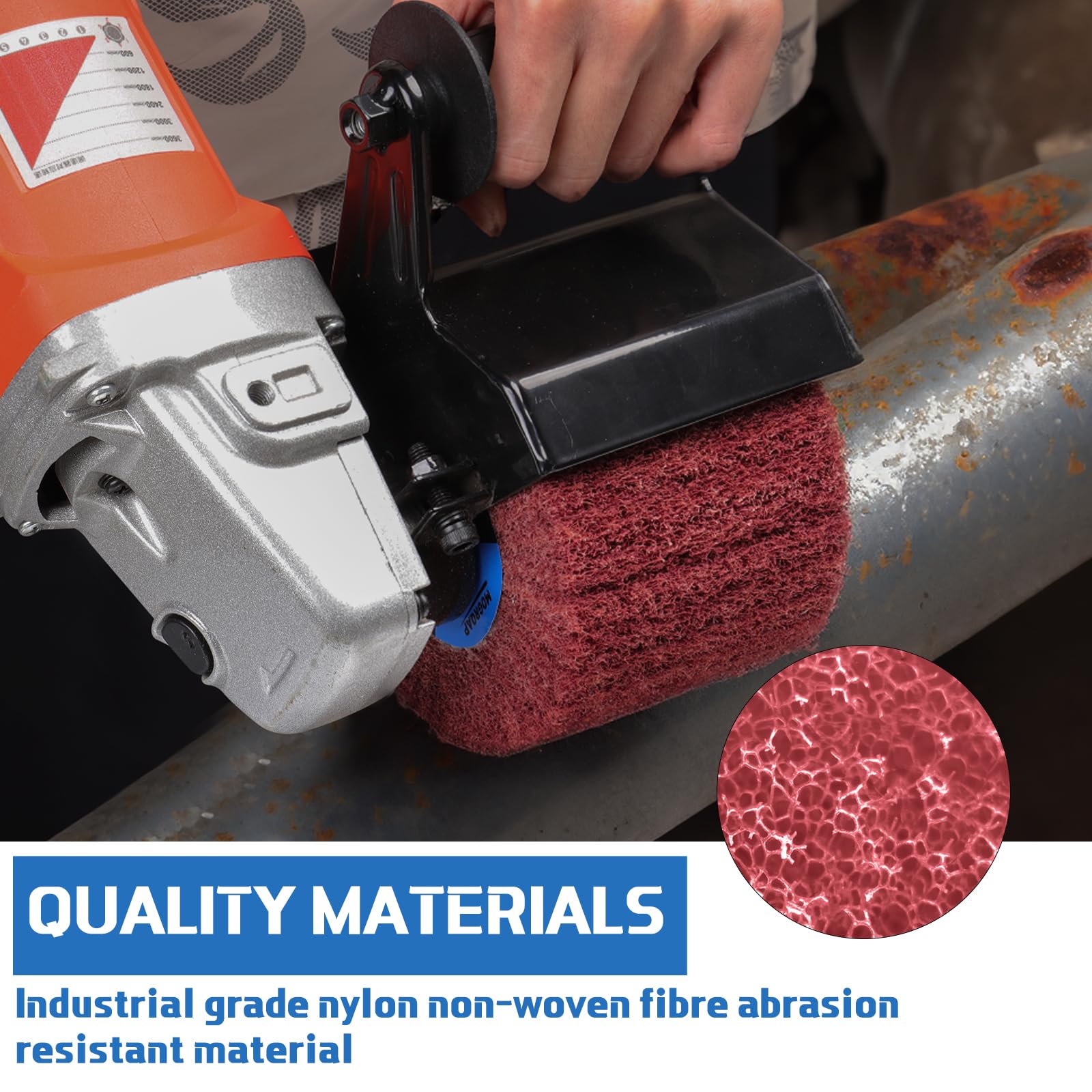 MOGRQAP 60 Grit Nylon Brush Drum Burnishing Polishing Tools Wheels for Sanding Matting Satin on Metal Wood Surface - Image 4