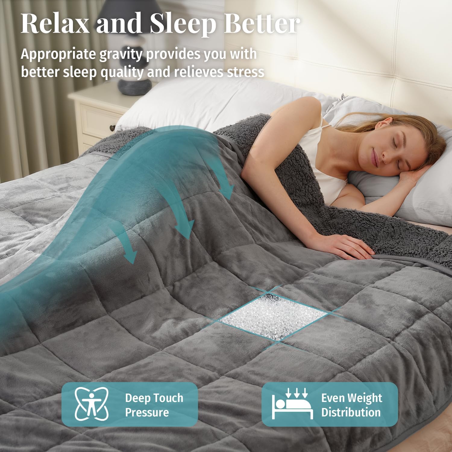 cheer-up gift for sad friend sherpa weighted blanket cozy at home