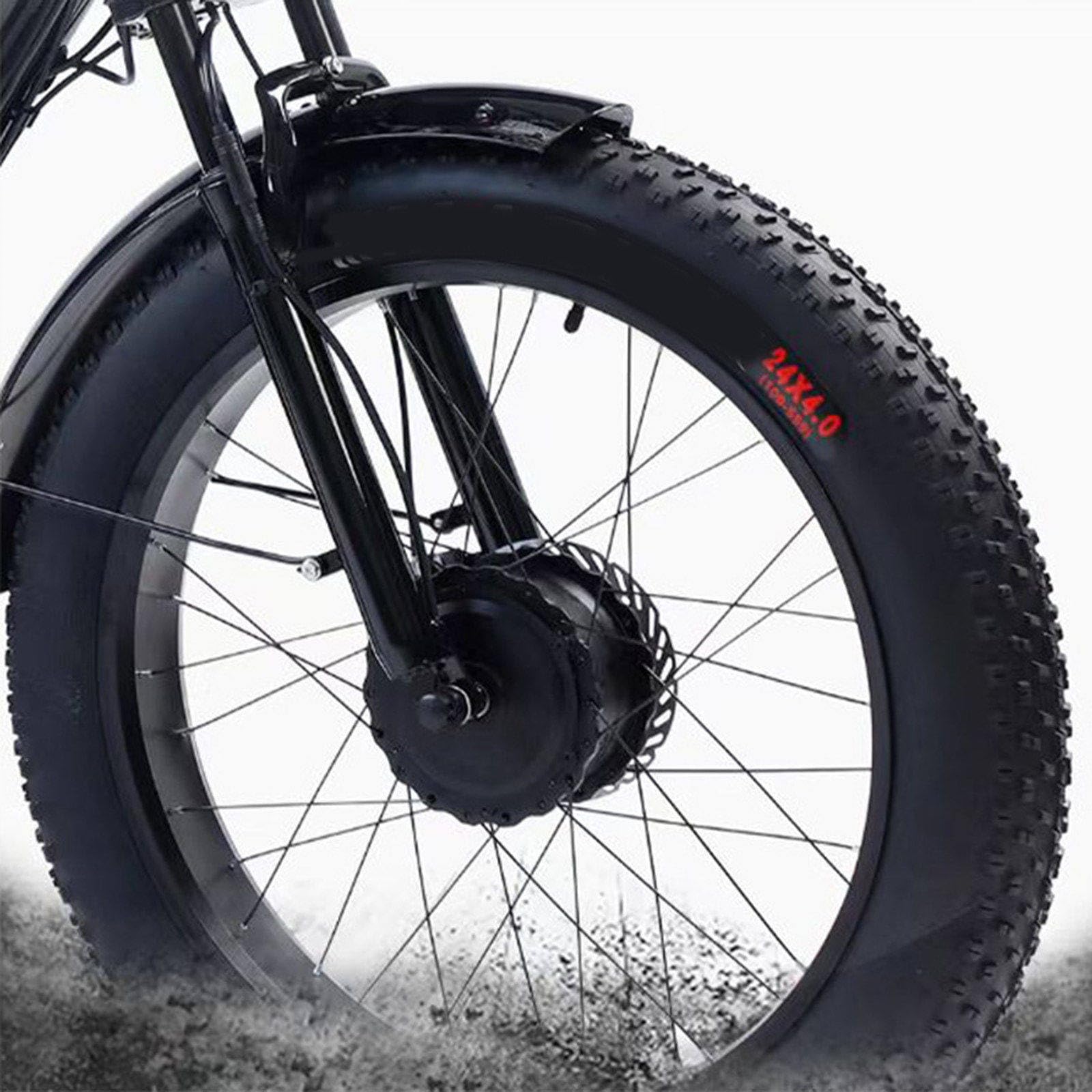 VéLo éLectrique à Gros Pneus De 24 Pouces,Tricycle Cargo éLectrique à Trois Roues 48 V pour Adultes Et Personnes âGéEs, avec Batterie Amovible,éCran LCD Intelligent,3 Modes De Conduite Black