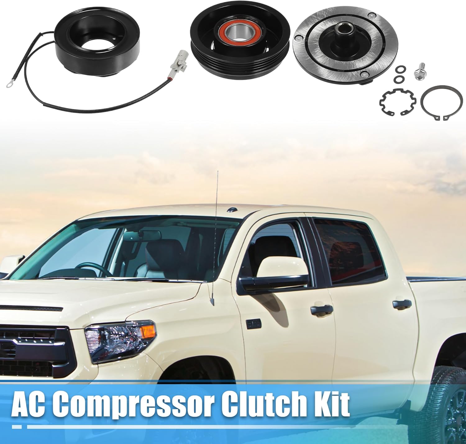 X AUTOHAUX 1 Set AC Compressor Clutch Replacement for Toyota Tundra 6Cyl 3.4L 2000-2004
