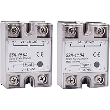 diymore Solid State Relay Module with Plastic Cover SSR-40DA 3-32V DC Input 24-380V AC Output Pack of 2