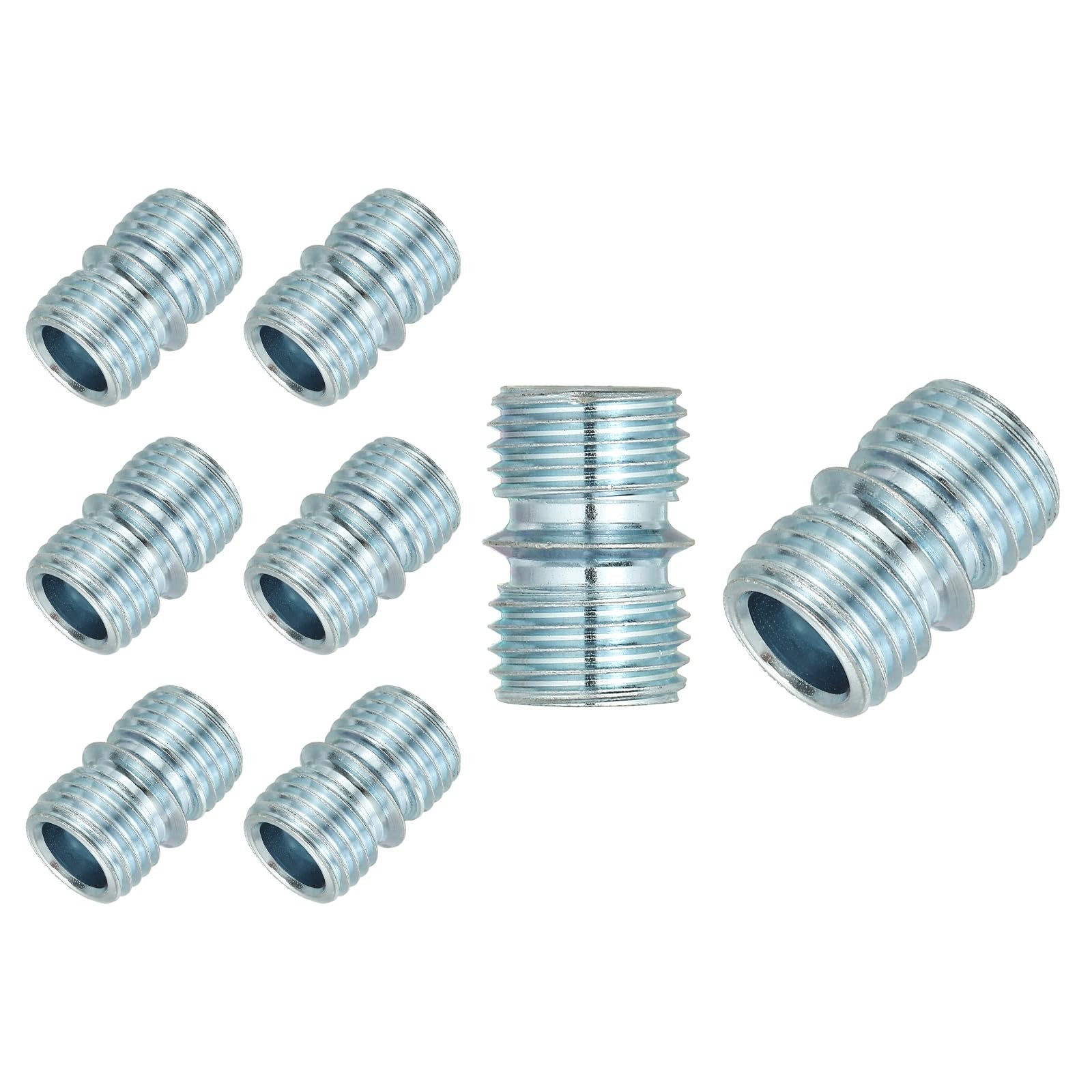 sourcing map 8 Pcs Fine Thread Connectors 5/8 Inch 16 mm Metal Rack Connector Wire Rack Shelve Unit Holder Connection Nuts Wire Shelving Poles Shelving Accessories