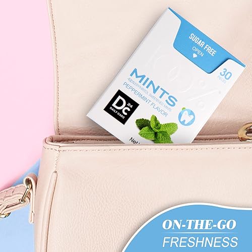 Miniatura 8 de DC24 DAILY CARE Menta de aliento de 0 calorías, 100% eritritol, sin azúcar para boca seca, sin gluten, sabor surtido, 30 unidades, paquete de 4