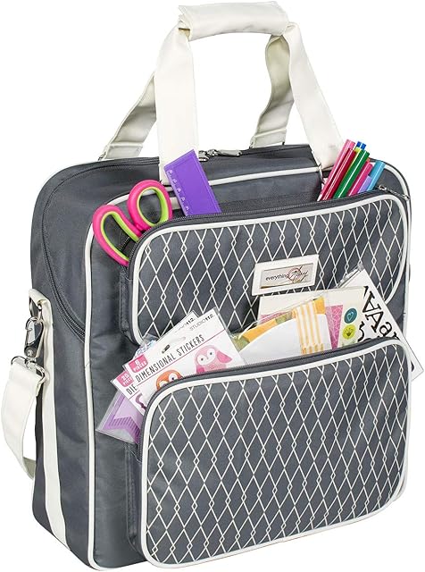 Everything Mary Scrapbook carry case-Grey/White EVM12401-2