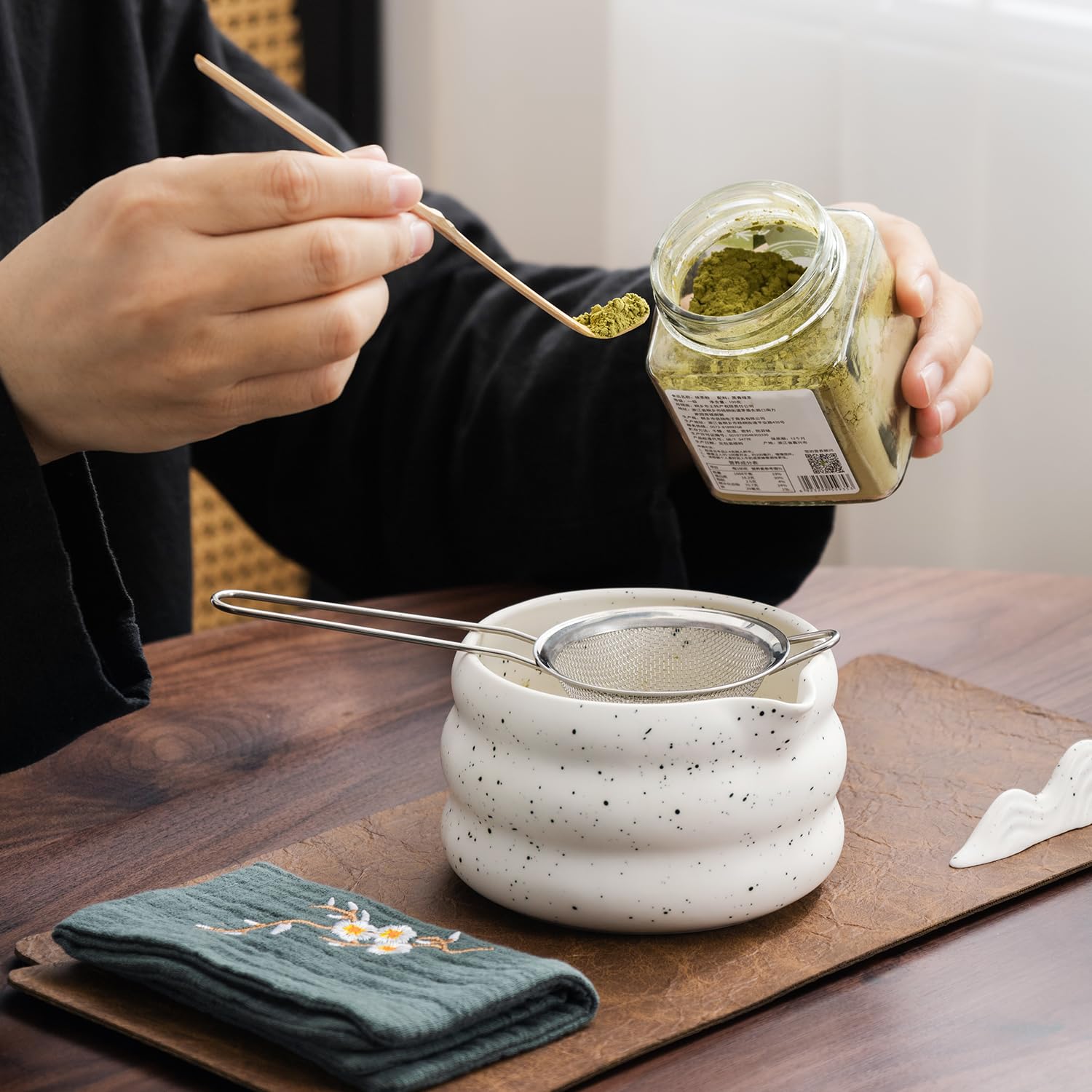 Amazon.co.jp: 日本抹茶7点セット、抹茶ボウル付き抹茶キット(注ぎ口