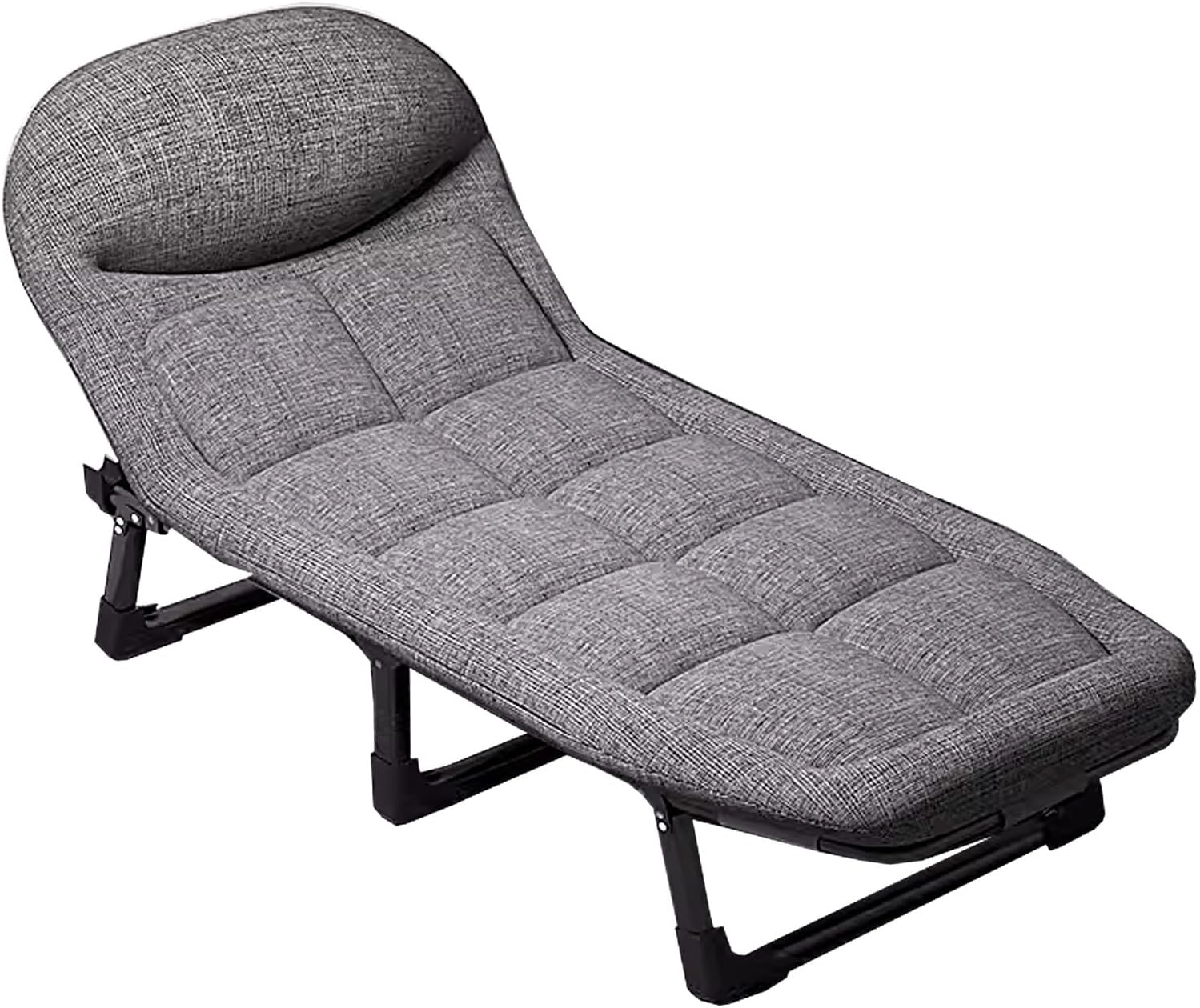 Folding Bed with Mattress 6 Position Adjustable Backrest Camping Cots for Adults with 300kg Load Capacity Folding Camping Cot Sleeping Cot for Adult(Yellow,180 * 60 * 30cm)