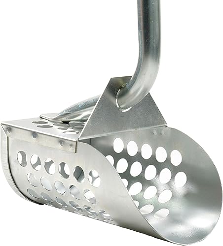 Miniatura 6 de Cucharas galvanizadas de mango largo y pala grande resistente para detección de metales de agua, descascarillado, caza en roca y más