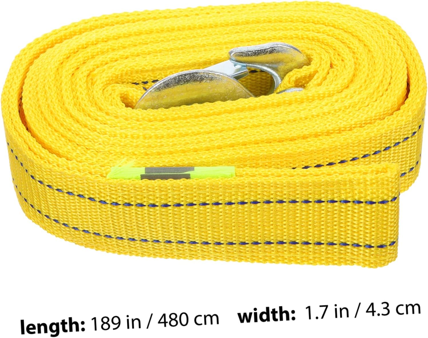 Unomor 5 Ton Car Tow Rope 4.8m Polyester Double Layered Thickening Hooks for Trailer and Winch Use for Towing Trucks and Off-Road Vehicles