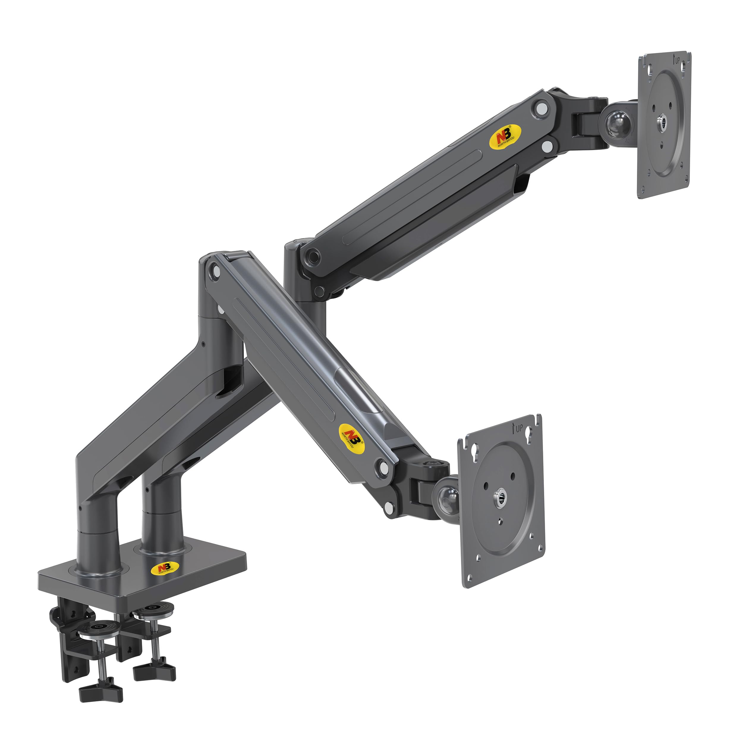 Support de Table avec Ressort à gaz pour Deux écrans LCD 22-32 Pouces avec VESA Max. 75 X 75 mm - 100 x 100 mm, jusqu'à 15 kg