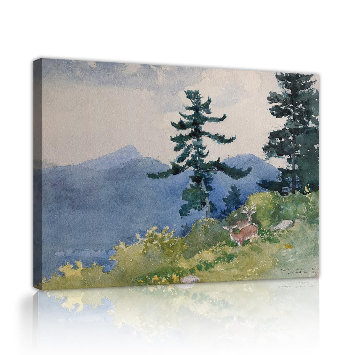 North Woods Club, Adirondacks Winslow Homer obraz ścienny na płótnie piękny krajobraz obraz na płótnie wydruki na płótnie do salonu w domu 60 x 90 cm rama wewnętrzna