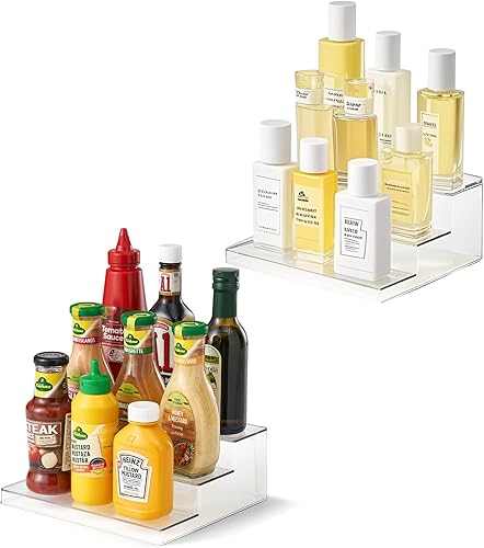 vacane Estante de especias transparente, organizador de especias de 3 niveles para gabinete, estante de especias y organizadores de tarros,