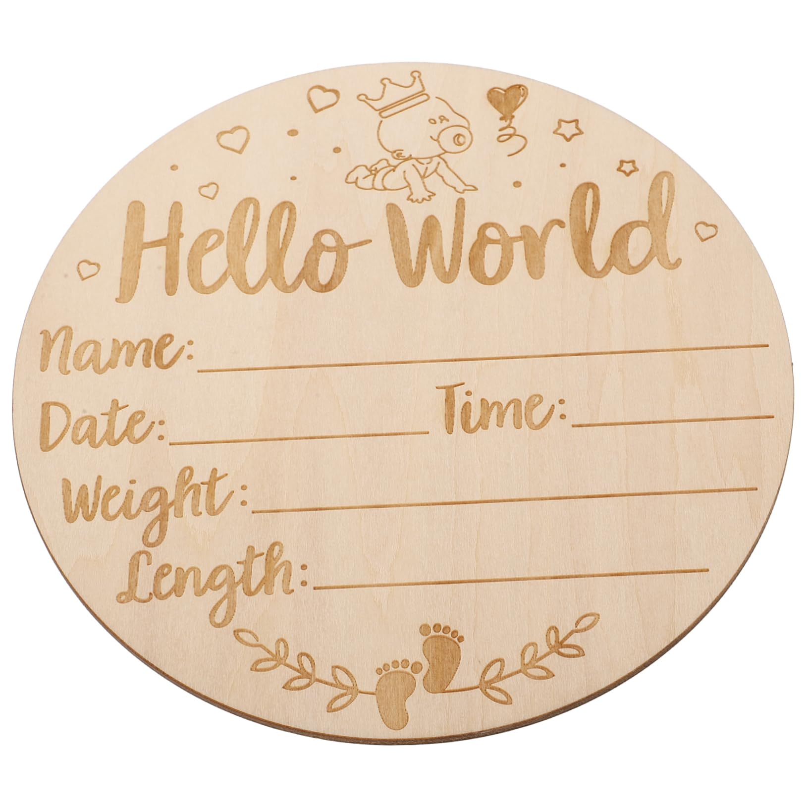 Ciieeo Wooden Name Sign Custom Birth Announcement Board for Newborns Shape Milestone Plaque Nursery Decoration Present Choice for Parents