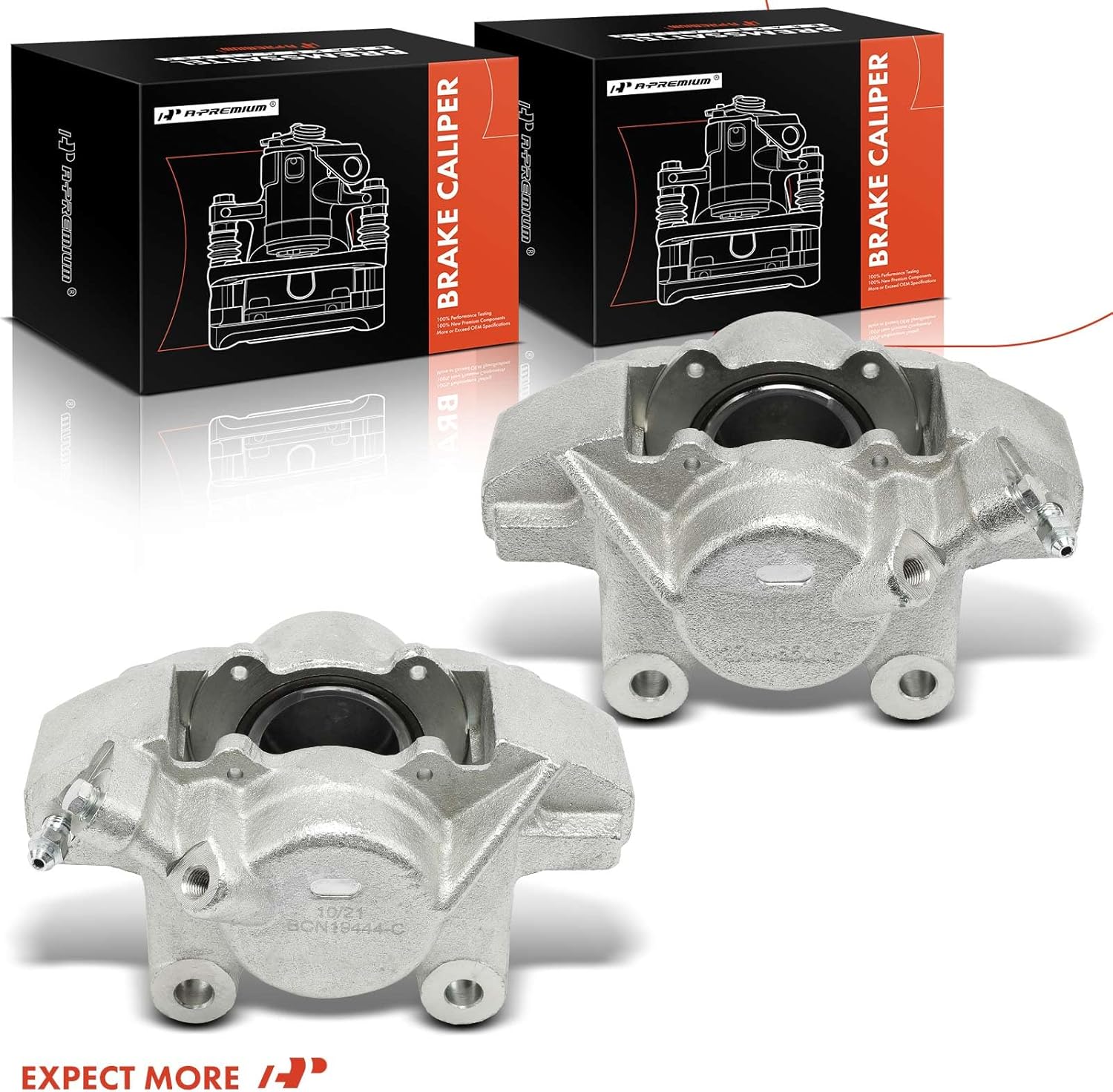 A-Premium 2 x Disc Brake Caliper Assembly Without Bracket Compatible with MG MGB 1963-1981 - Front Driver and Passenger Side