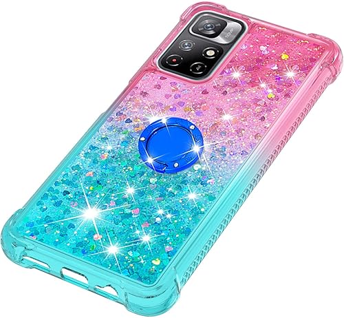 Miniatura 7 de Ysnzaq Funda para Xiaomi Redmi Note 11 4G 6.67", cubierta de teléfono de arena movediza líquida brillante para Xiaomi Redmi Note 11 4G LSZH Gradient