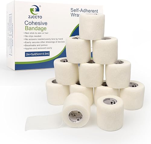 Vendaje autoadherente  6 unidades de 2 pulgadas x 5 yardas, cinta médica veterinaria para personas y mascotas, vendaje cohesivo no tejido para