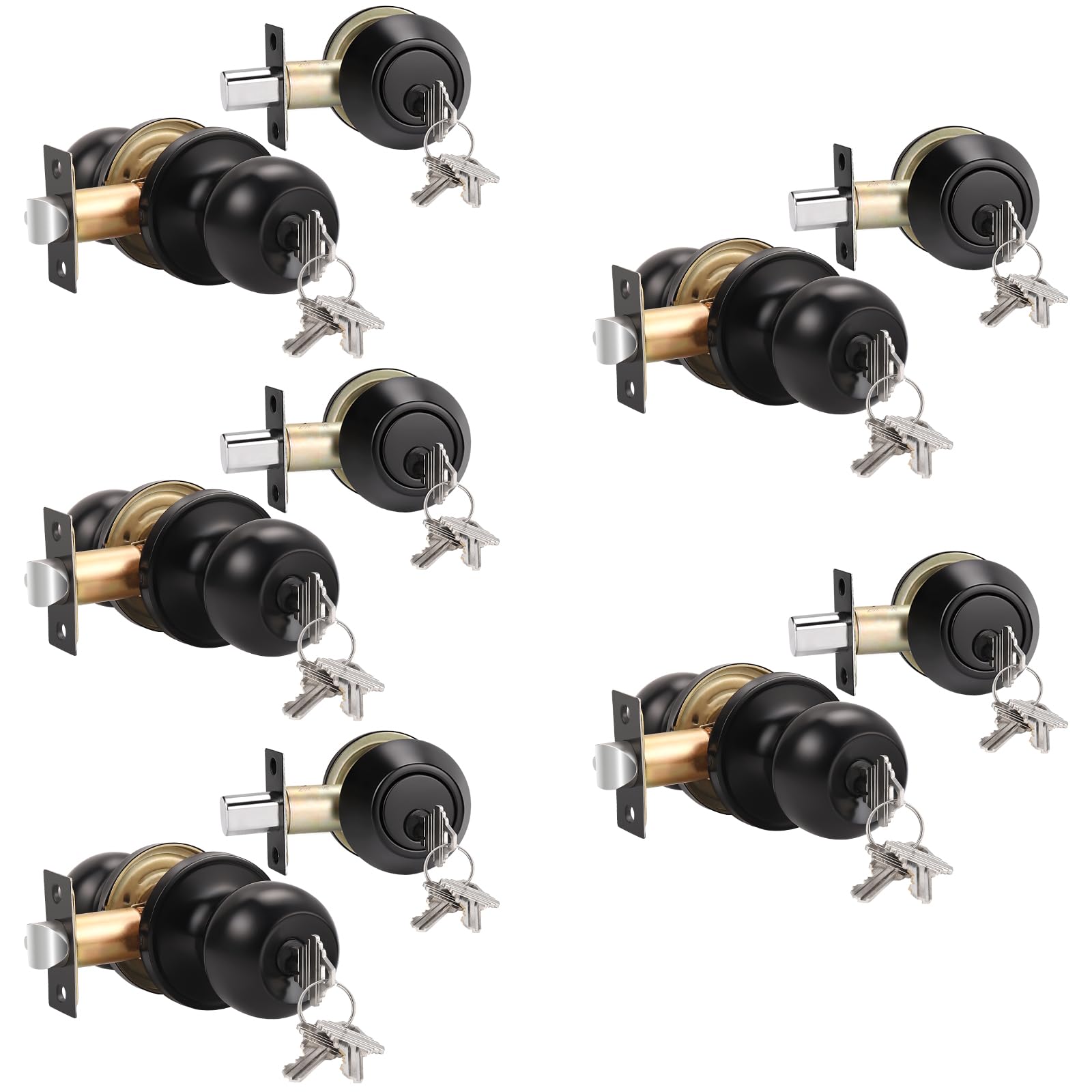 Knobonly Satin Nickel Door Knob Set - Secure & Stylish -17