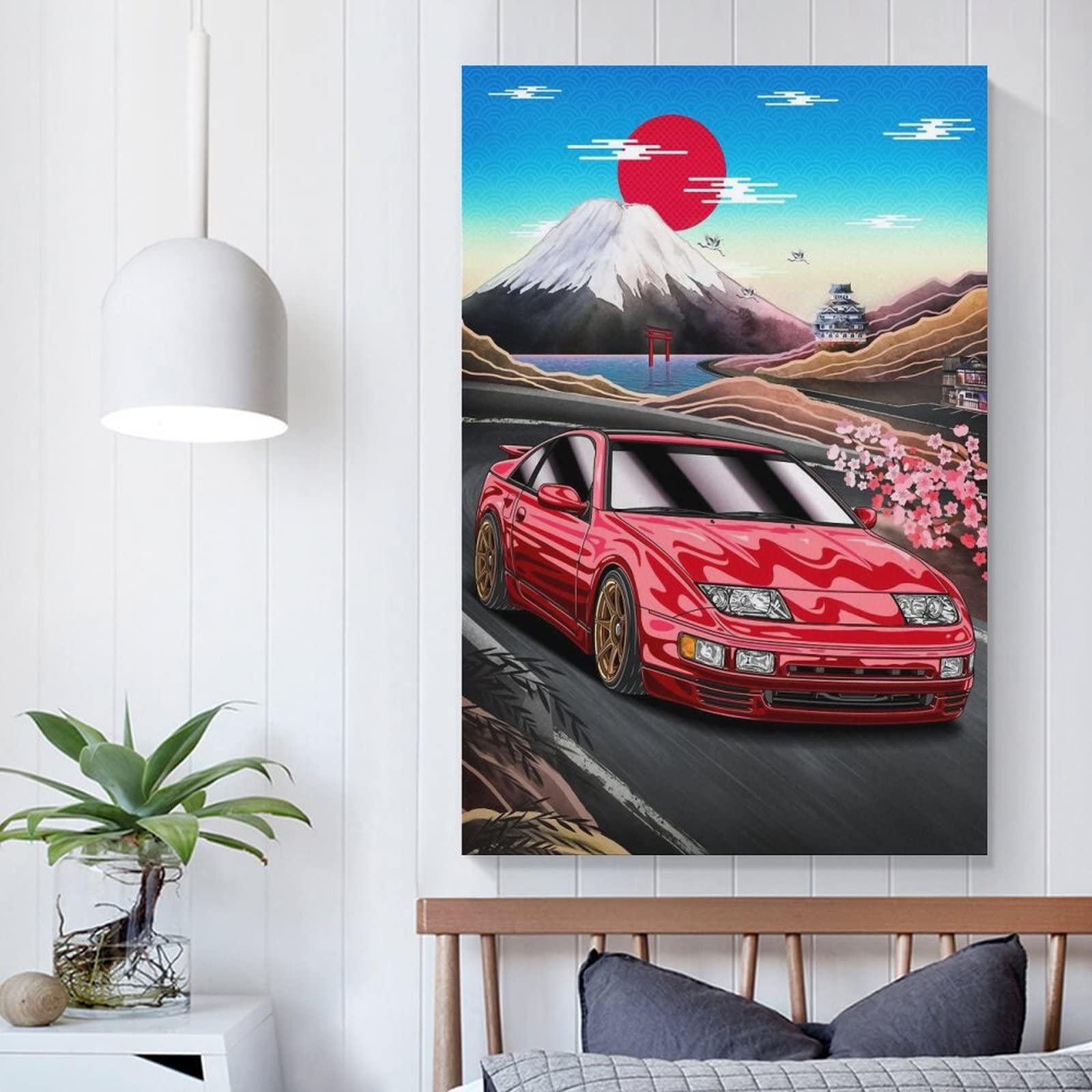 絵画　ポスター Amazon.co.jp: BISUE JDM レッドカーポスター 300zx クラシック
