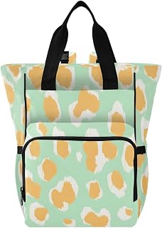 OWFKAY Mochila para pañales para bebé, multifunción, con bolsillos aislados, estampado de leopardo, color verde, Estampado de leopardo verde, Talla única