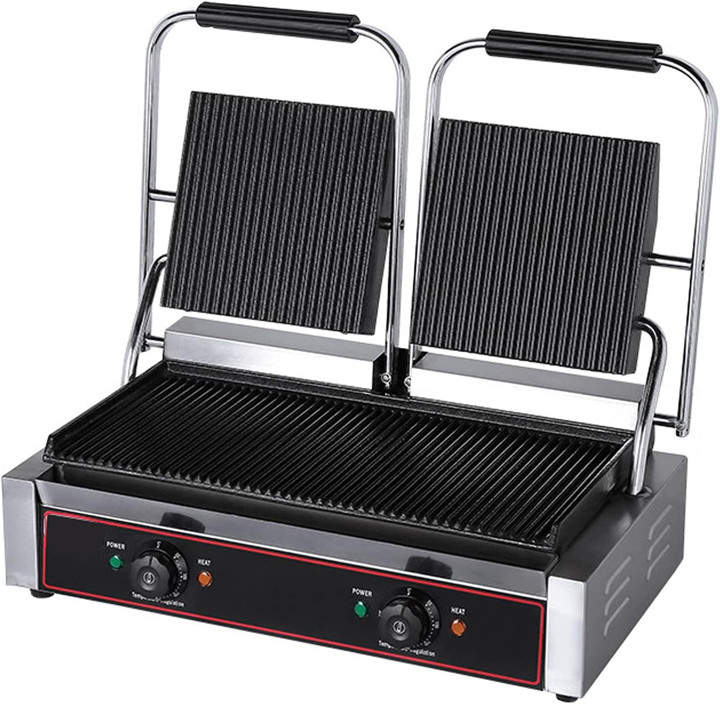 1800/2200W Commercial Panini Press Grill, 23x34/50x23cm Grill Cheese