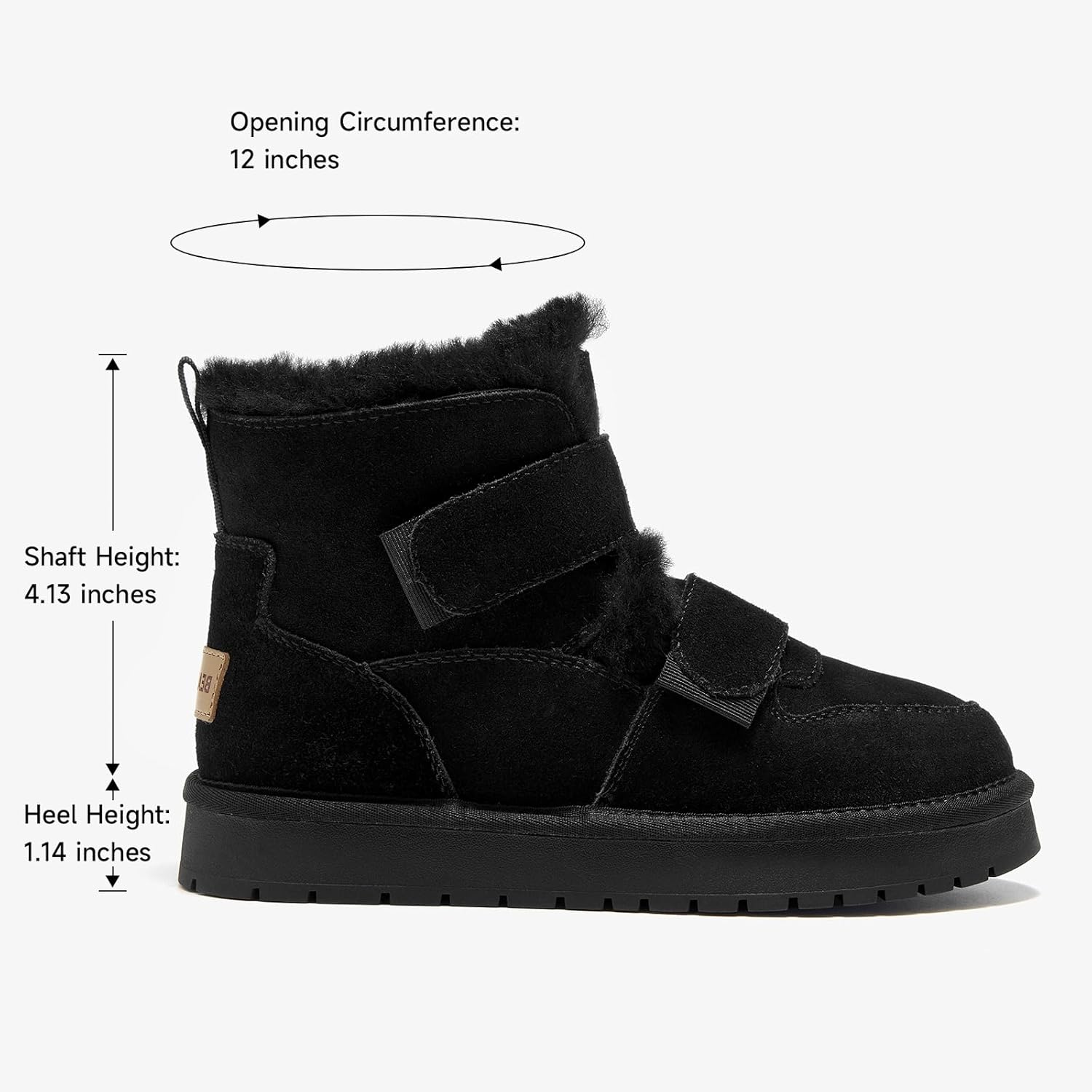 BEAU TODAY Women's Winter Snow Boots, Platform Slip On Boots for Women, Genuine Suede Warm Faux Fur Lined Anti-Slip Ankle Boots, Comfortable Fashion Outdoor Shoes - Image 5
