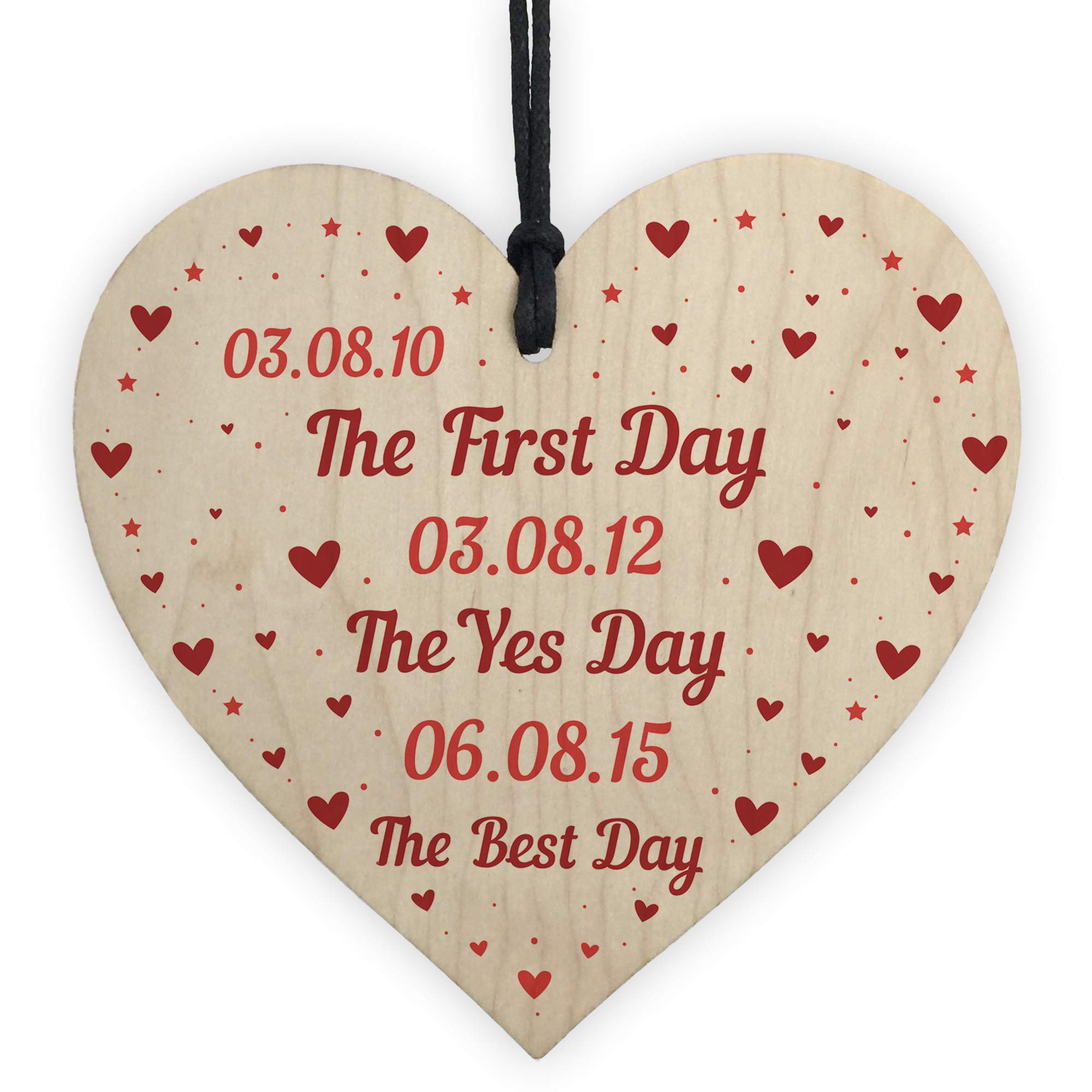Personalised Handmade Anniversary For Husband Wife Wooden Heart Anniversary For Him Her