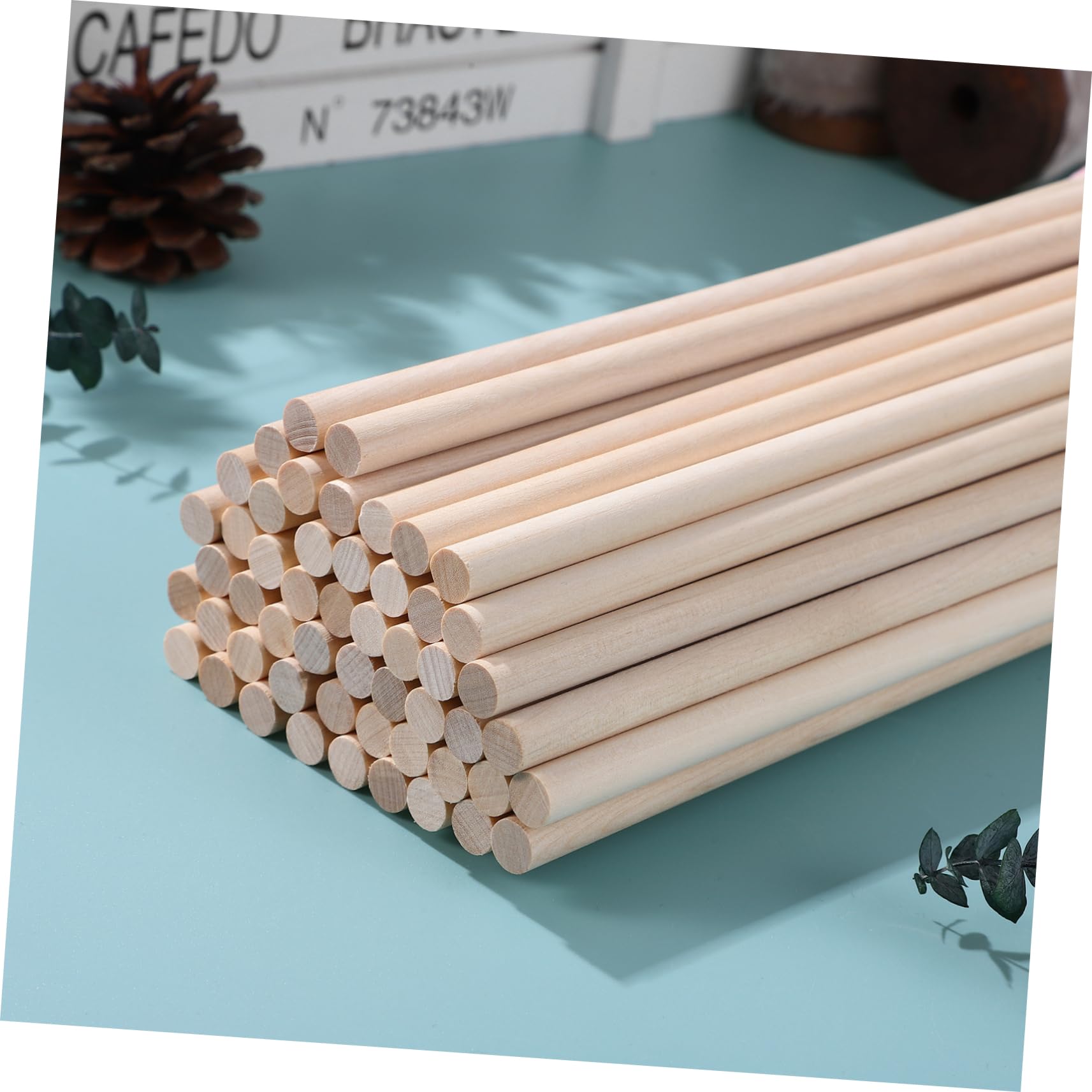 NUOBESTY 50stücke Holzstangen Runde Stäbe Dübelstangen Lange Hartholzstäbe Zum Basteln Unbehandelte Holzstäbe Für Diy-projekte Hartholzdübel Holzstreifen Zum Dekorieren Und Schnitzen