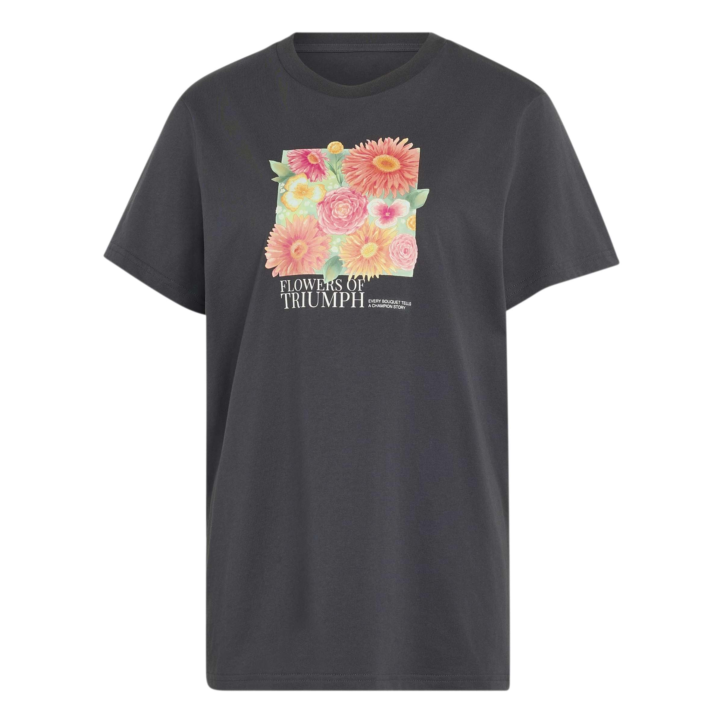 T-Shirt Graphique Ample Floral 2 avec Imprimé Fleuri Dos Coupe Oversize Coton - 7