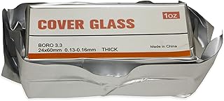 Vision Scientific VSC301-60 Pre-Cleaned Square Boro 3.3 Microscope Glass Cover Slip | 22X60mm | Thickness #1 (Packed in 10 OZ Box)