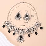 Indian Ensemble de bijoux pour femmes Collier traditionnel et boucles d'oreilles dansante Jhumka