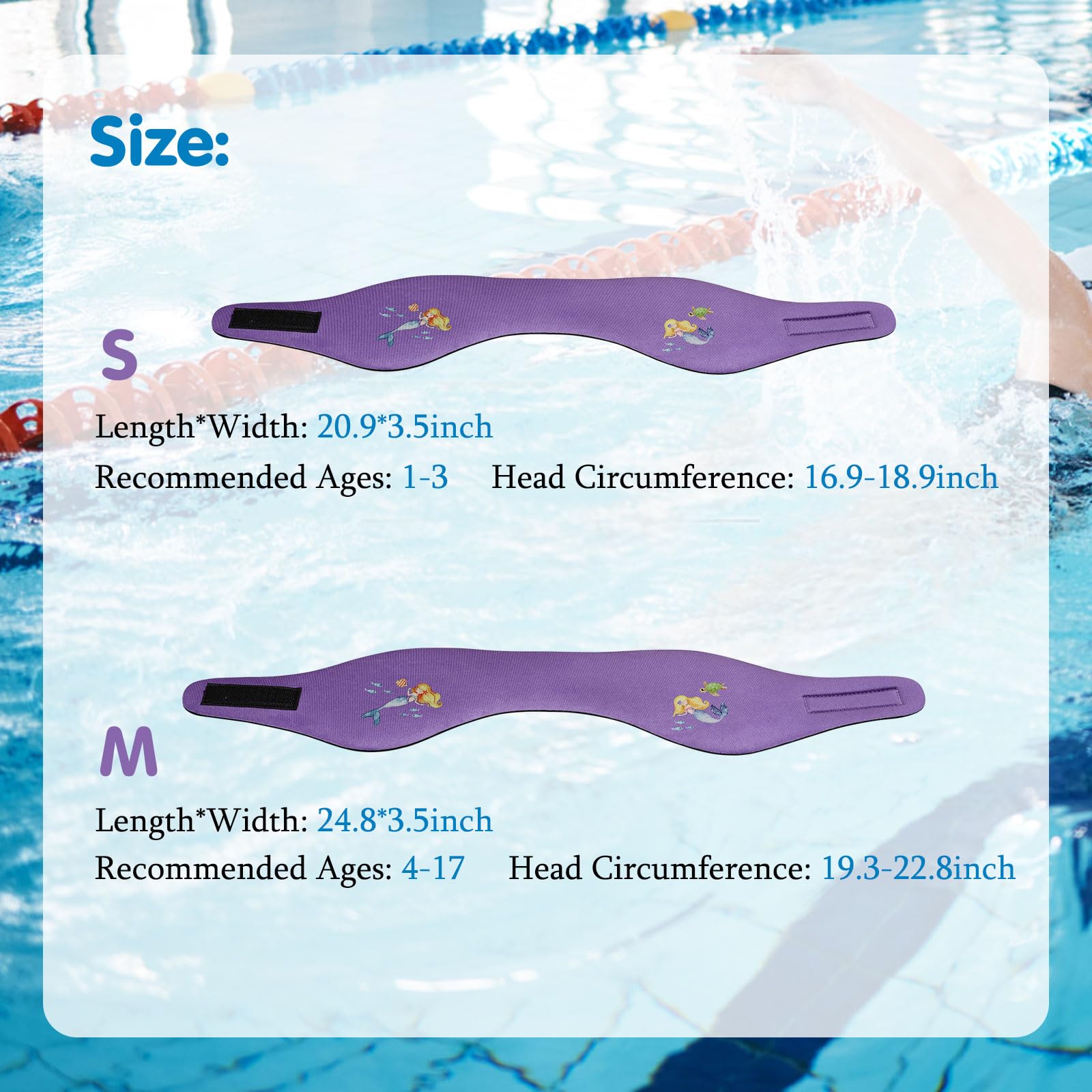 Fascia Paraorecchie Nuoto Bambini - Impermeabile Regolabile Con Design Divertente Per Surf, Sci Nautico E Sport Acquatici - Foto 9
