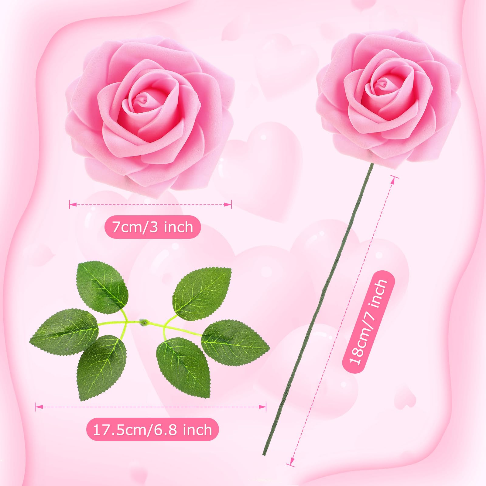 100 rose artificiali in schiuma, bouquet di rose finte, regalo per matrimonio, festa della mamma, donne, fai da te, addio al nubilato, feste, compleanno, casa, decorazione primaverile (rosa