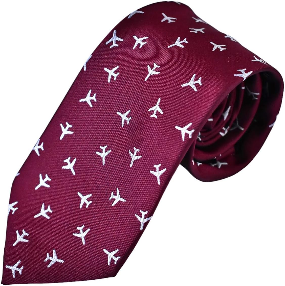 Maker V Airplane Necktie in Burgundy - Pilot Tie, Airplane Ties, Flight Attendant Gifts for men, Pilots gift, Aviation Neckties, Air Force