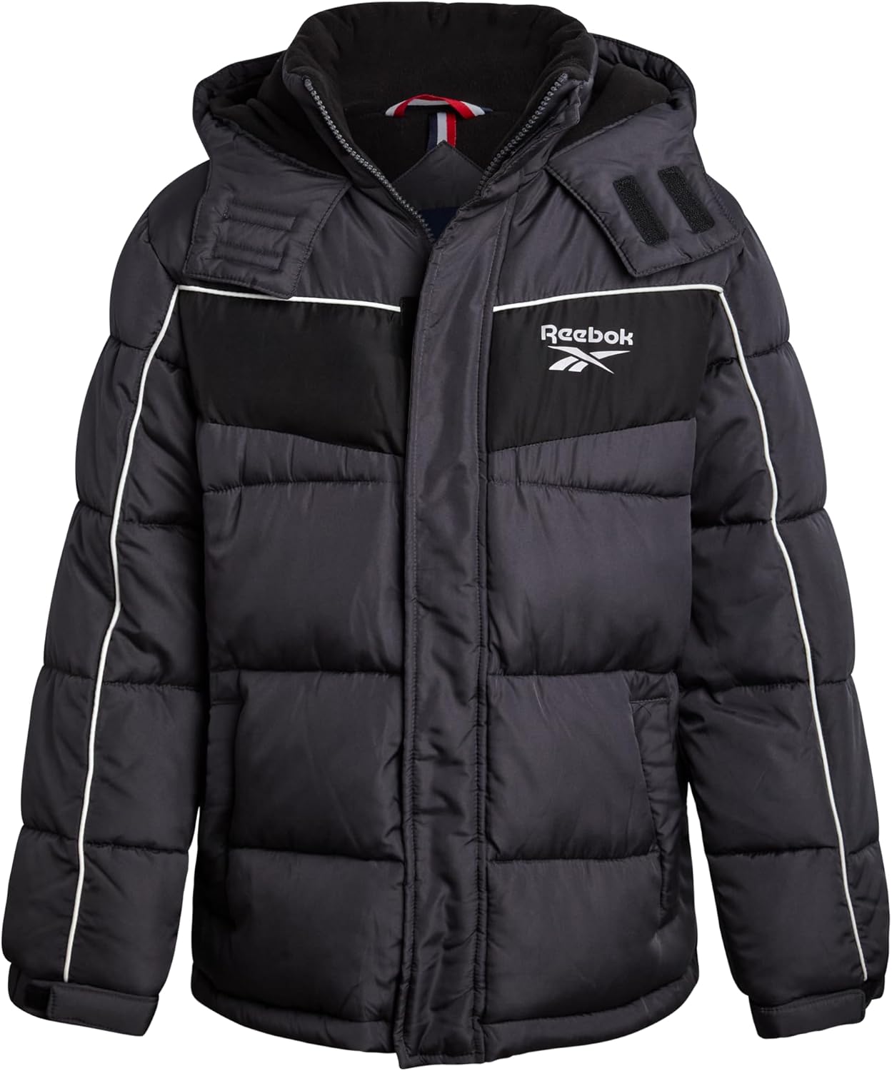 Reebok Boys Puffer Jacket - Heavyweight Water Wind Resistant Polar Fleece Lined Insulated Hooded Boys Winter Coat Outerwear