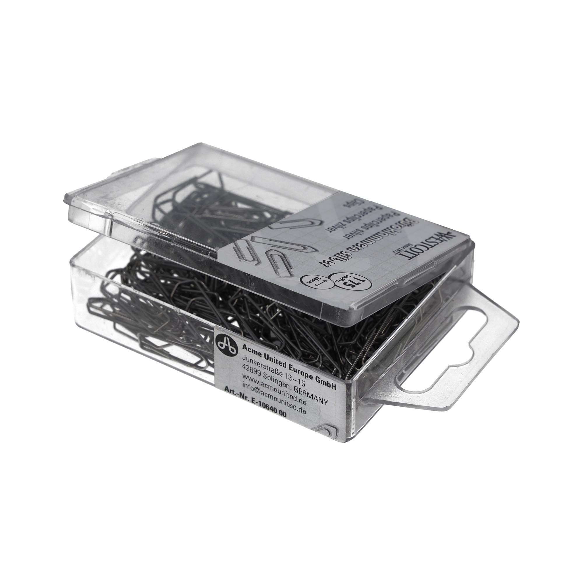 Image secondaire de Lot de 175 trombones argentés Westcott - 26 mm - Boîte de rangement pratique