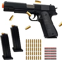 BSHSM Shell Ejecting Foam Blaster for Kids - 40 Reusable Shells, 50 Foam Bullets, 2 Mags - Safe 32FT Range Toy Gun