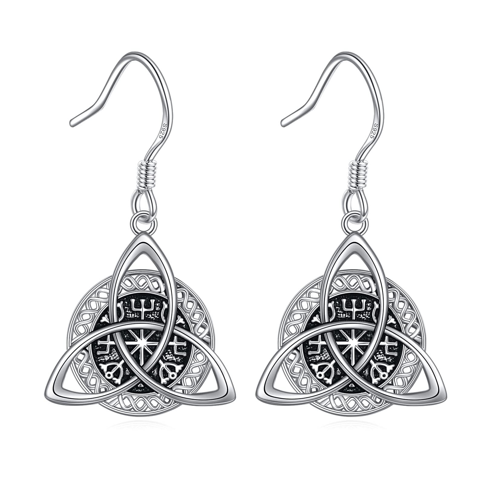 Joyas vikingas protegidas por el amuleto de pendientes irlandeses de plata esterlina 925