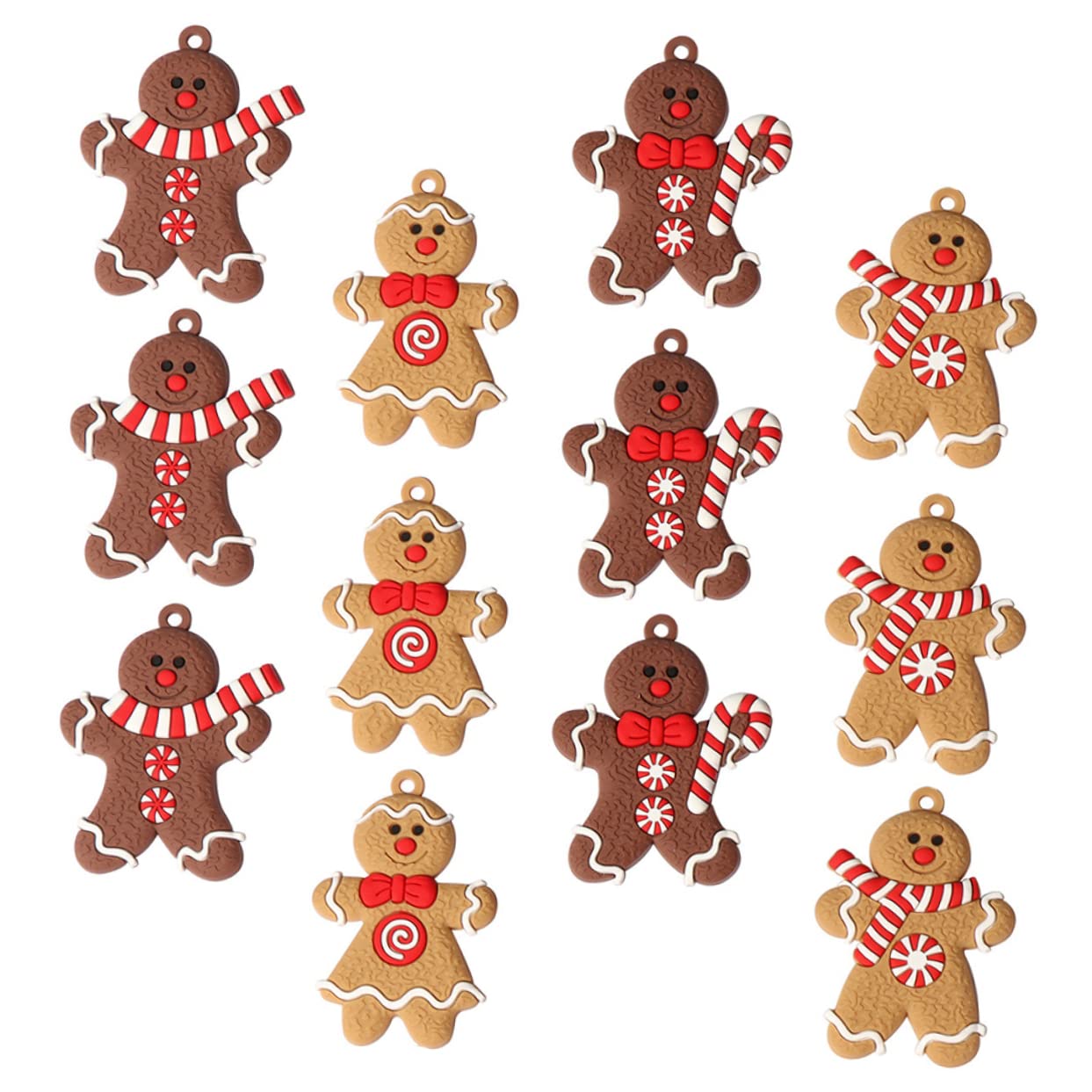 Cabilock 24 Piezas Adornos Colgantes para Árbol de Navidad PVC con Diseño de Hombre de Jengibre para Decoración Festiva