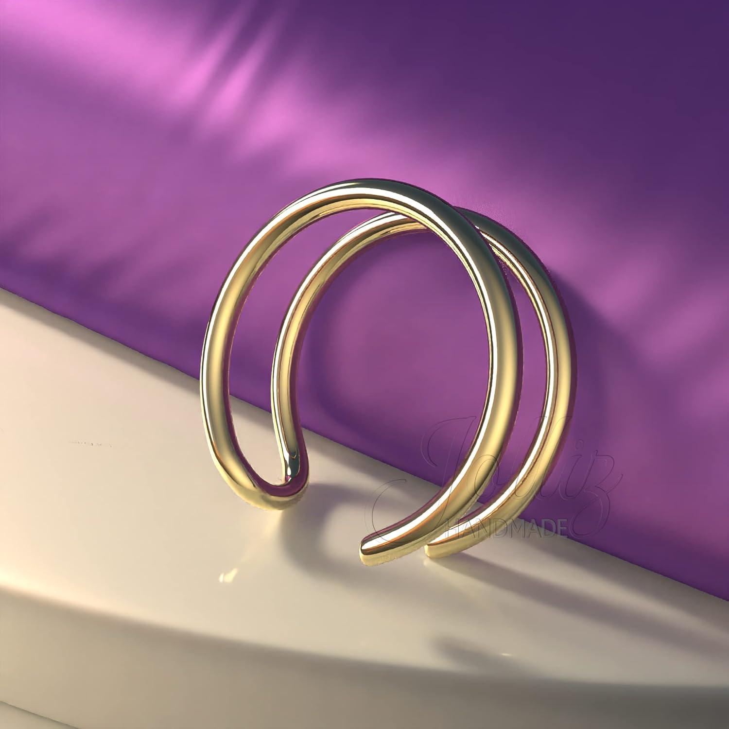 Fake Double Helix Ring - Gold, Silver, Black, Hammered silver+gold 20g - Image 5