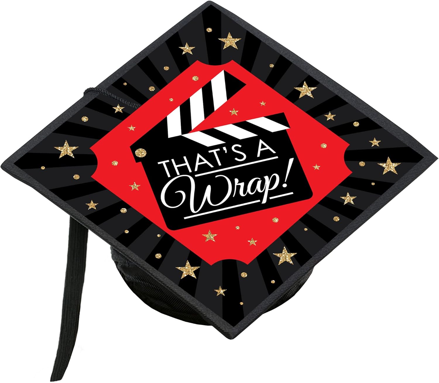 Big Dot of Happiness That’s a Wrap - Movie Graduation Cap Decorations Kit - Grad Cap Cover