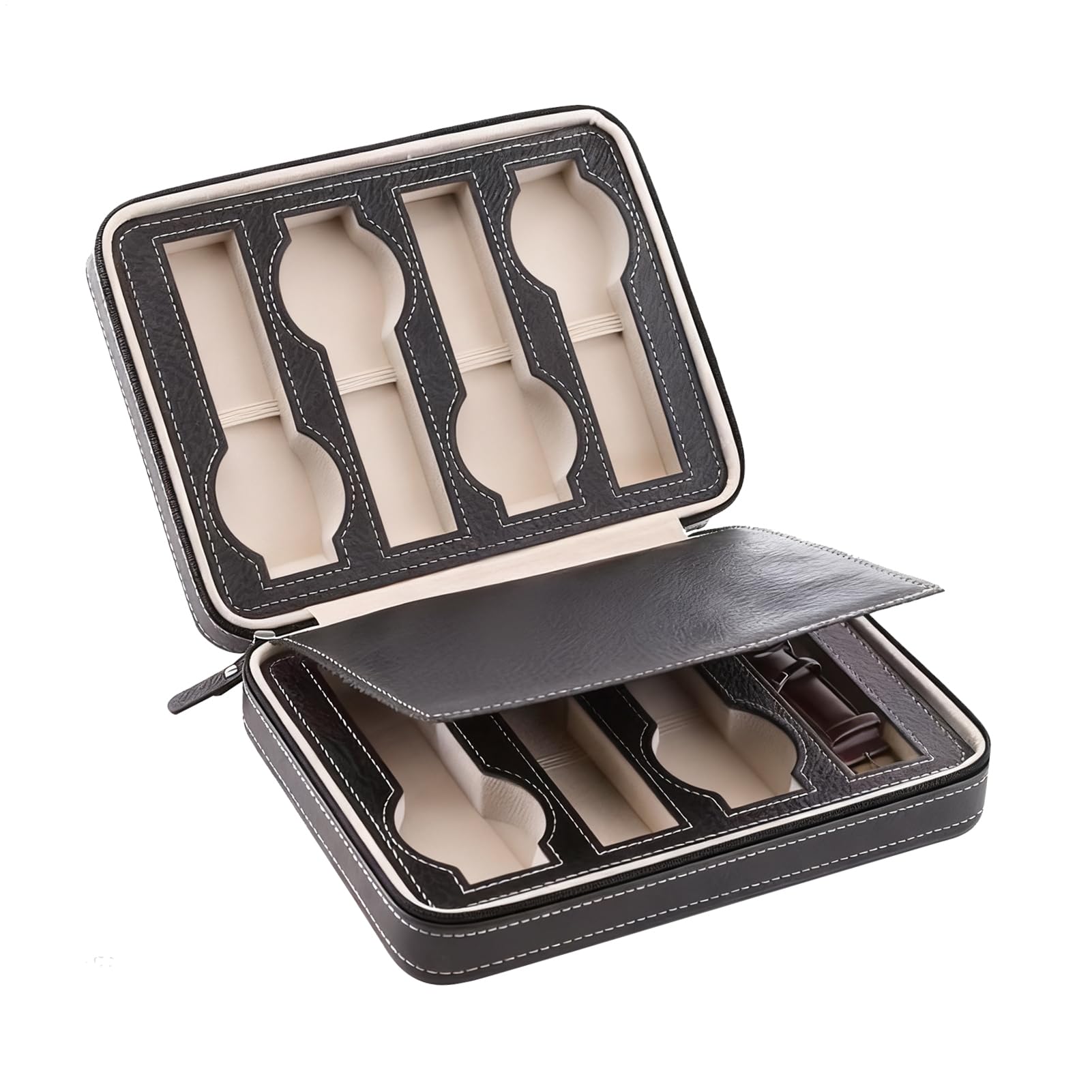Étui de voyage pour montres à 8 emplacements : boîte de rangement compacte
