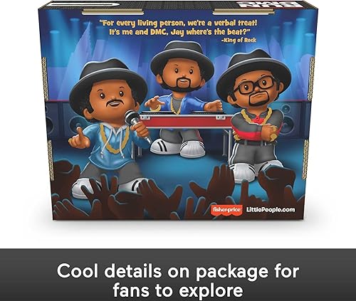 Miniatura 6 de Little People Collector Run DMC, juego de 3 figuras con el estilo del icónico grupo de hip hop para fanáticos de 1 a 101 años