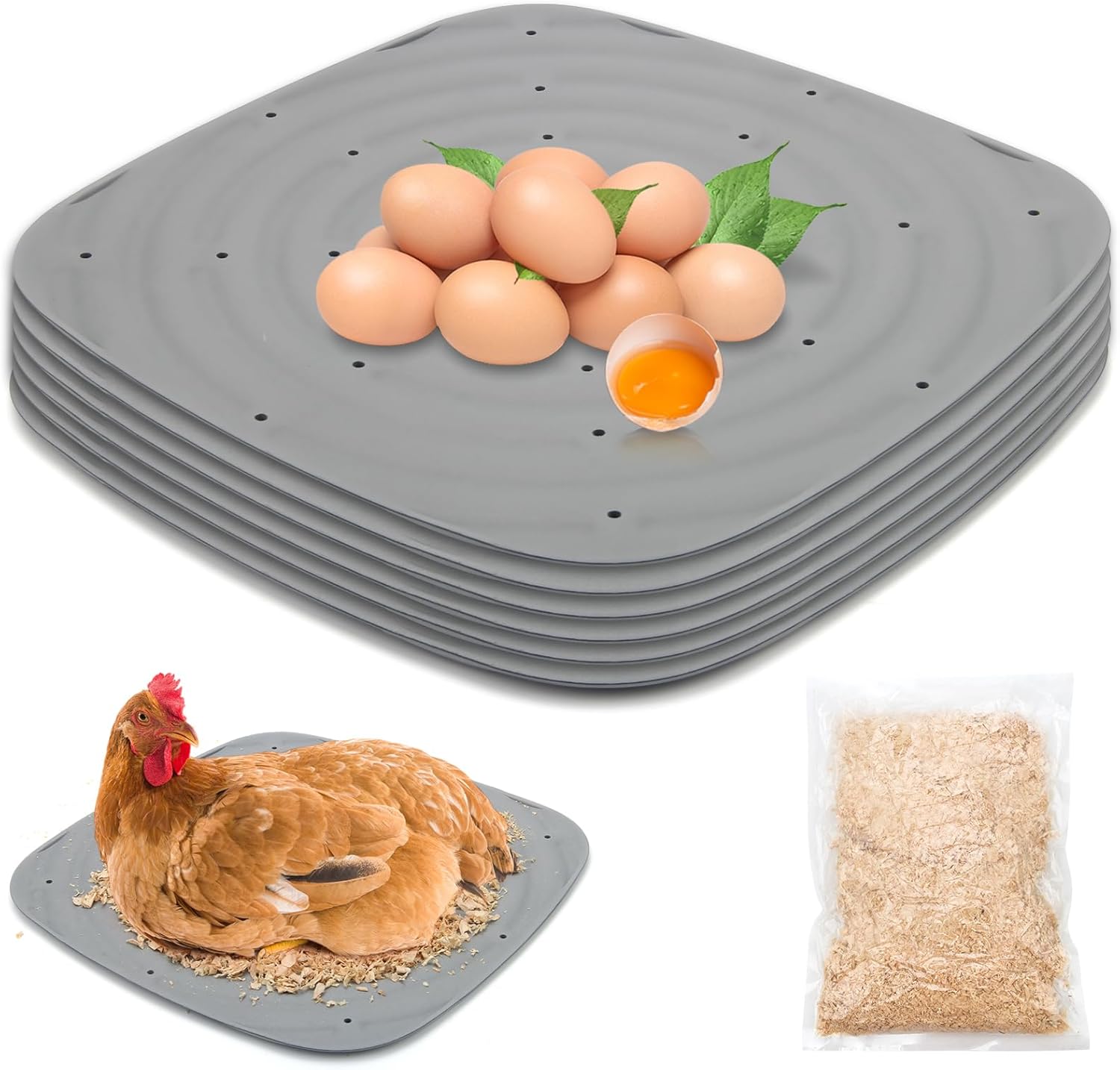 6+1 PCS Chicken Nesting Pads, 12''x12'' Chicken Nesting
