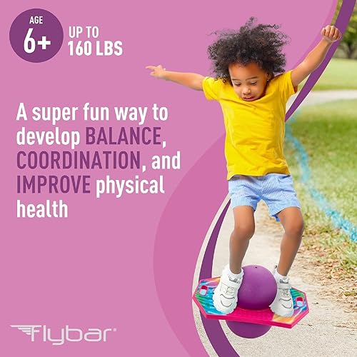 Miniatura 6 de Flybar Pogo - Bola de trucos para niños, tabla de rebote para niños y niñas a partir de 6 años, hasta 160 libras, incluye bomba, asa fácil de
