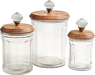 Mud Pie Glass Knob Canister Set, small 7