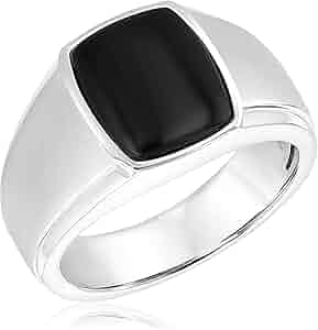 Black Onyx and Sterling Silver Ring | Men's - Size 11|Amazon.com