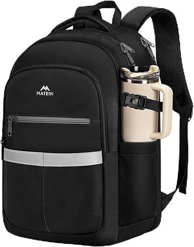 MATEIN Mochila de viaje para laptop con compartimento para zapatos, desmontable, mochila universitaria antirrobo de 15.6 pulgadas con soporte para