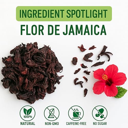 Miniatura 7 de Flor de Jamaica - Flores secas de hibisco de 4 onzas - Té de hierbas de hojas sueltas e ingrediente mexicano Agua Fresca - Flores enteras y pétalos