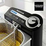 Taurus Professional 2 Plus - Friteuse électrique 1700W, 2L, Position égouttage huile, pour 2 à 3 portions, Température réglable, Système de filtrage huile, Inox, Argent - 4